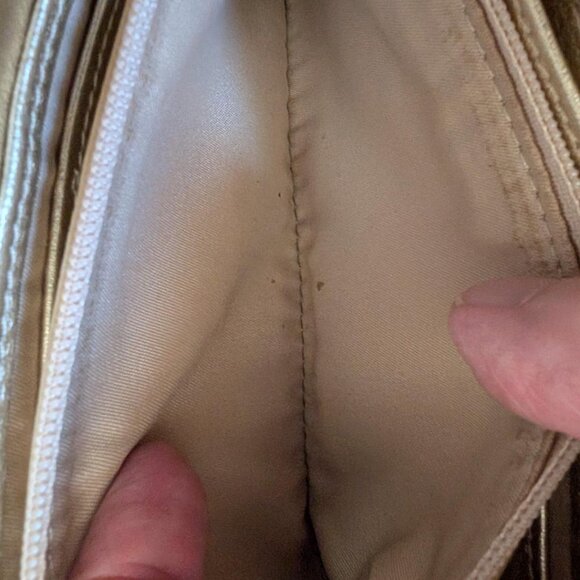 COACH POPPY CREAM GOLD SHIMMER LEATHER LONG WALLET - Picture 12 of 14
